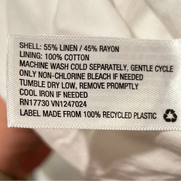 Universal Thread White Linen Blend Puff Sleeve Midi Dress XXL - Picture 5 of 6